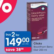 Clicks Blackthorn Berry Elixir-2 x 200ml