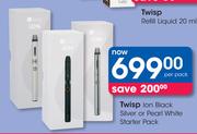 Twisp Ion Black Silver Or Pearl White Starter Pack-Per pack