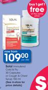 Solal Immufend Cold & Flu 30 Capsules Or Cough & Chest Syrup-150ml Per Offer