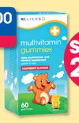 Clicks Multivitamin 60 Raspberry Gummies-For 2