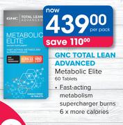 GNC Total Lean Advanced Metabolic Elite 60 Tablets-Per Pack