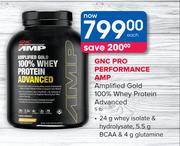 GNC Pro Performance AMP Amplified Gold 100% Whey Protein Advanced 5 lb-Each