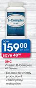 GNC Vitamin B-Complex 100 Capsules-Per Pack
