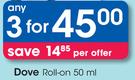 Dove Roll-On-3 x 50ml