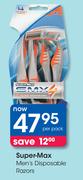 Super-Max Men's Disposable Razors-Per Pack