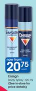 Ensign Body Spray-125ml Each