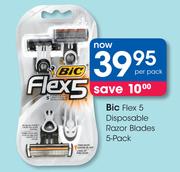 Bic Flex 5 Disposable Razor Blades-5 Per Pack