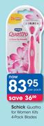 Schick Quattro for Women Kits Blades-4 Per Pack