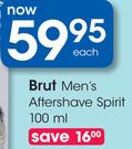 Brut Men's Aftershave Spirit-100ml Each