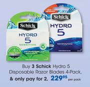 Schick Hydro 5 Disposable Razor Blades-4 Per Pack
