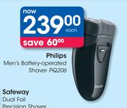 Philips Men's Battery-Operated Shaver PQ206
