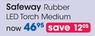 Safeway Rubber LED Torch Medium-Each