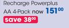 Energizer Recharge Powerplus AA-4 Per Pack