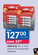 Safeway AA or AAA Rechargeable Batteries-4 Per Pack