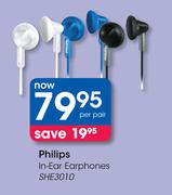 Philips In-Ear Earphones SHE3010-Per Pair