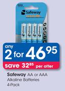 Safeway AA or AAA Alkaline Batteries-2 x 4 Pack