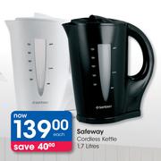 Safeway 1.7Ltr Cordless Kettle-Each