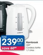 Kambrook 360 Degree 1.7Ltr Cordless Kettle-Each