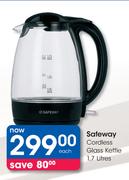 Safeway 1.7Ltr Cordless Glass Kettle