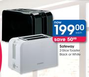 Safeway 2-Slice Toaster Black or White-Each
