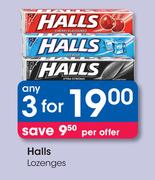 Halls Lozenges-For 3
