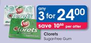 Clorets Sugar-Free Gum-For 3