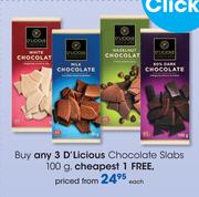D'Licious Chocolate Slabs-100gm Each