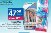 Super Max Men's Disposable Razors Or Syrine Women's 4 Blade Disposable Razors-Per Pack