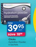 Clicks Hydration Powder 6 Sachets-Each