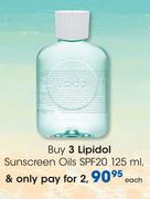 Lipidol Sunscreen Oils SPF20-125ml