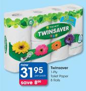 Twinsaver 1-Ply Toilet Paper 8 Rolls