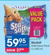 Sta-Soft Refill Value Pack-3X500ml
