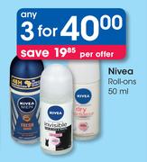 Nivea Roll Ons-3 x 50ml