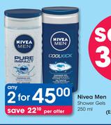 Nivea Men Shower Gels-2 x 250ml 