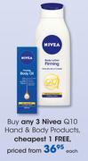 Nivea Q10 Hand & Body Products-Each