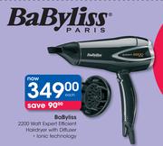 BaByliss 2200 Watt Expert Efficient Hairdryer With Diffuser-Each