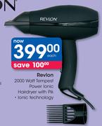 Revlon 2000 Watt Tempest Power Ionic Hairdryer With Pik-Each