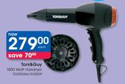 Toni & Guy 1800 Watt Hairdryer TGDR5366/5355DR-Each