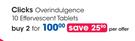 Clicks Overindulgence 10 Effervescent Tablets-For 2