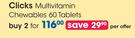 Clicks Multivitamin Chewables 60 Tablets-For 2