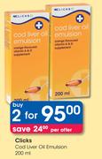 Clicks Cod Liver Oil Emulsion-2 x 200ml