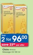 Clicks Arnica Massage Oil-2 x 100ml
