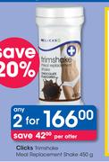 Clicks Trimshake Meal Replacement Shake-2 x 450g