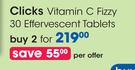 Clicks Vitamin C Fizzy 30 Effervescent Tablets-For 2