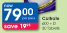 Caltrate 600 + D 30 Tablets-Per Pack