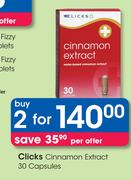 Clicks Cinnamon Extract 30 Capsules-For 2