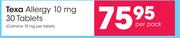 Texa Allergy 10 mg 30 Tablets-Per Pack