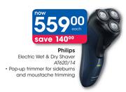 Philips Electric Wet & Dry Shaver AT620/14-Each