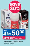 Shield Or Shield Teen Roll On-4 x 50ml