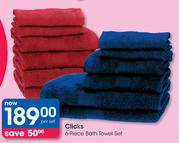 Clicks 6 Piece Bath Towel Set-Per Set